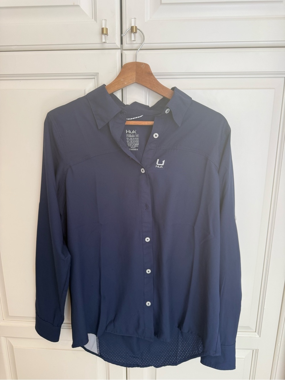 Huk Navy Long-Sleeve Performance Button-Up